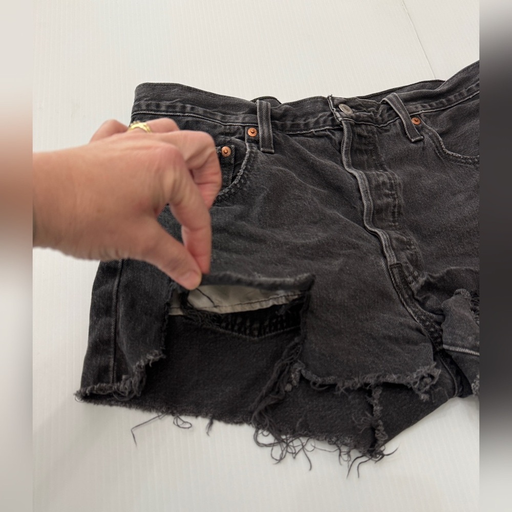 Levi's Premium 501 Original Fit High Waist Jean Shorts - 32 - Picture 2 of 12